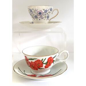 Avon Blossoms of the Month Teacup & Saucer August Gladiola Bone China England